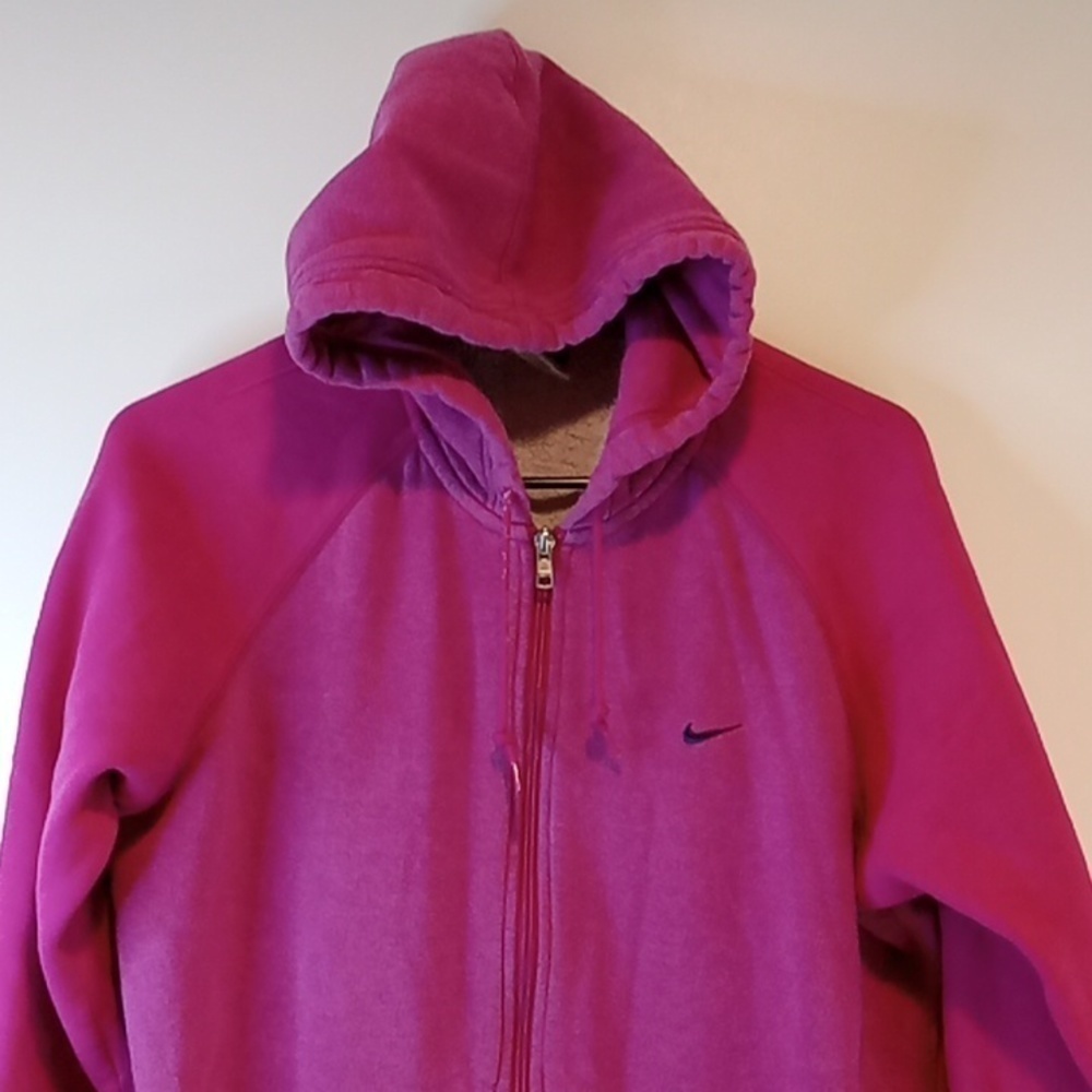 Vintage Y2K Nike Full Zip Hoodie Sweatshirt Women's Sz XL Pink EUC NICE! - Picture 3 of 16